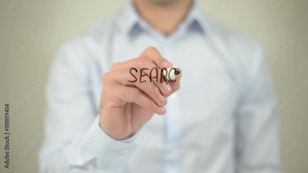 Search Algorithms , man writing on transparent screen Search Algorithms , man writing on transparent screen