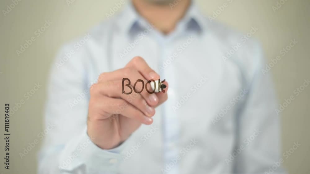 Booking Terms , man writing on transparent screen Booking Terms , man writing on transparent screen