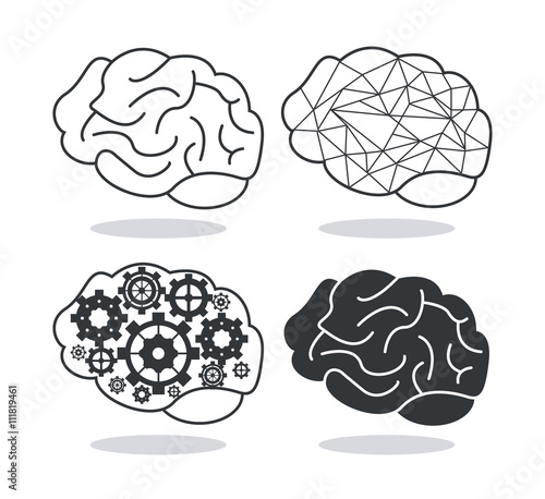 Brain design. Mind concept. White background , editable vector