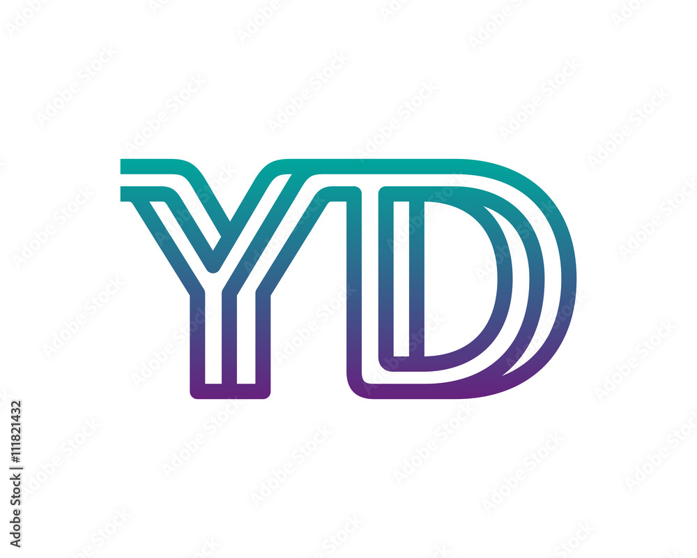 YD lines letter logo YD lines letter logo