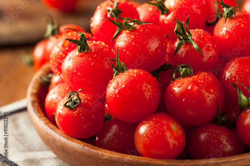 Raw Organic Red Cherry Tomatoes © Brent Hofacker