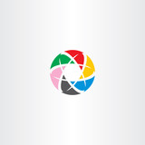 abstract logo circle business tech colorful vector icon symbol