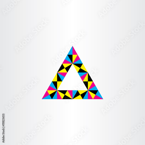 geometric colorful triangle frame vector design