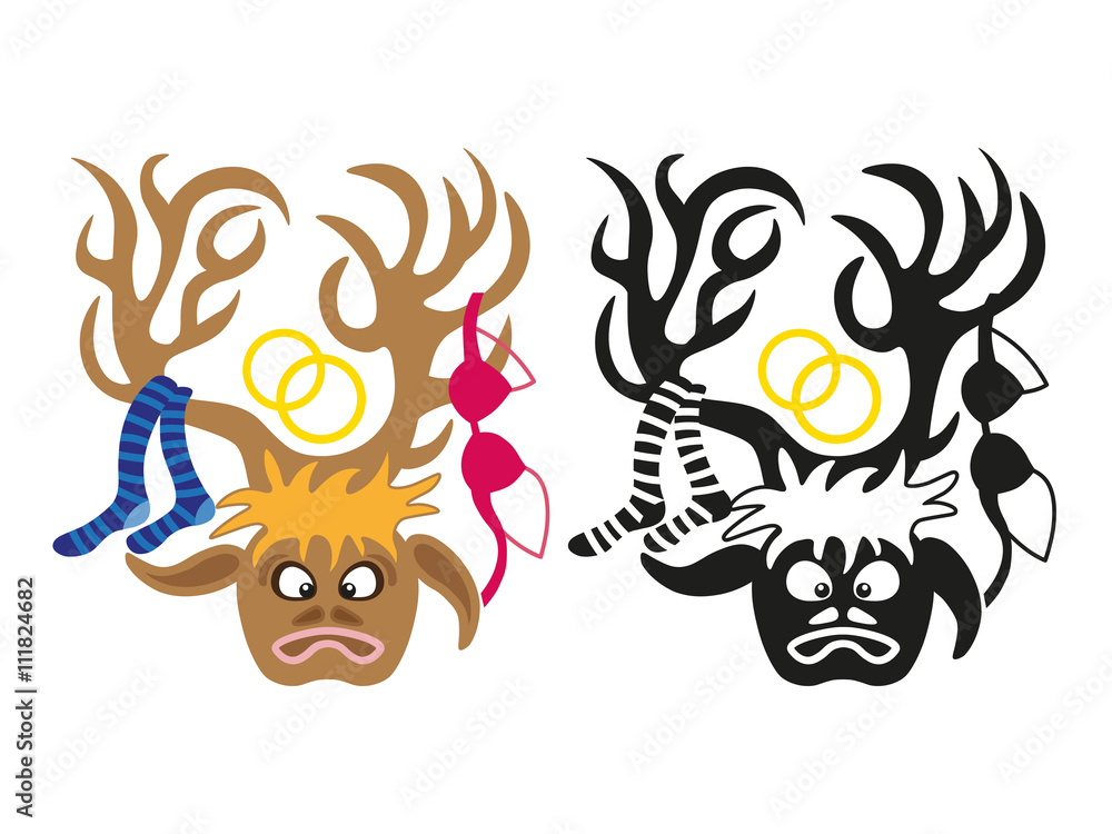 deer with wedding decorations on its horns deer with wedding decorations on its horns