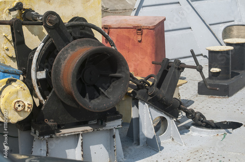 Part of mechanical equipment of river ferryboat