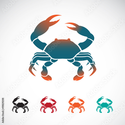 Set of vector crab icons design on white background,