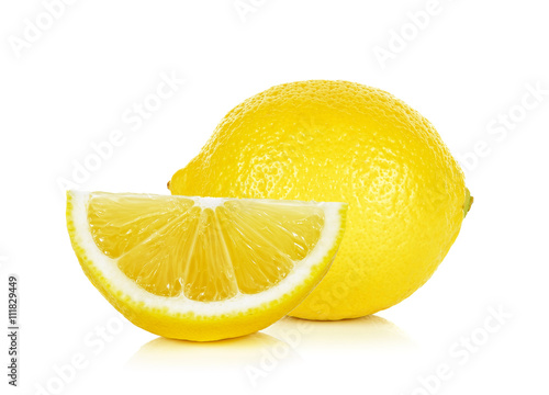 Yellow Lemon isolated on the white background