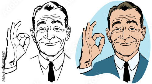 Man making okay hand gesture