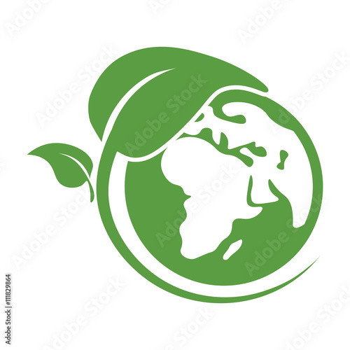 earth, globe, ecology green icons set on white background