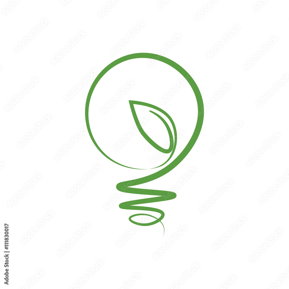 bulb, ecology green icons set on white background bulb, ecology green icons set on white background