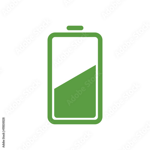 battery, ecology green icons set on white background
