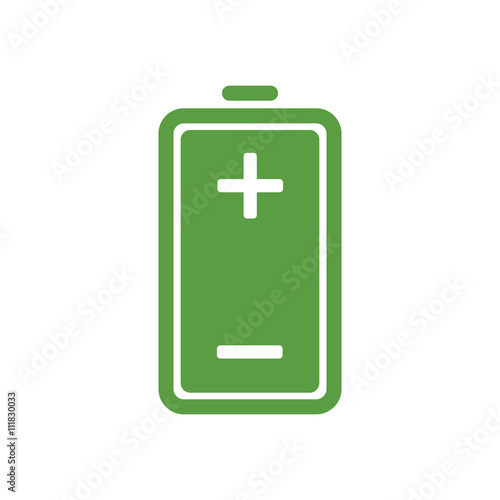battery, ecology green icons set on white background