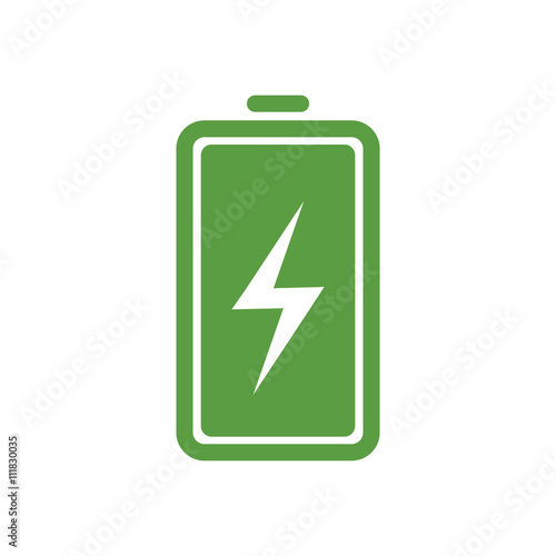 battery, ecology green icons set on white background