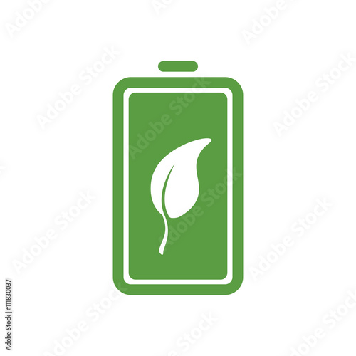battery, ecology green icons set on white background