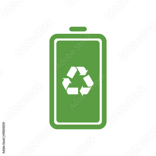 battery, ecology green icons set on white background