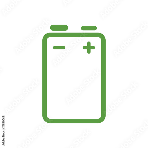 battery, ecology green icons set on white background