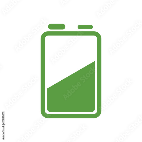 battery, ecology green icons set on white background