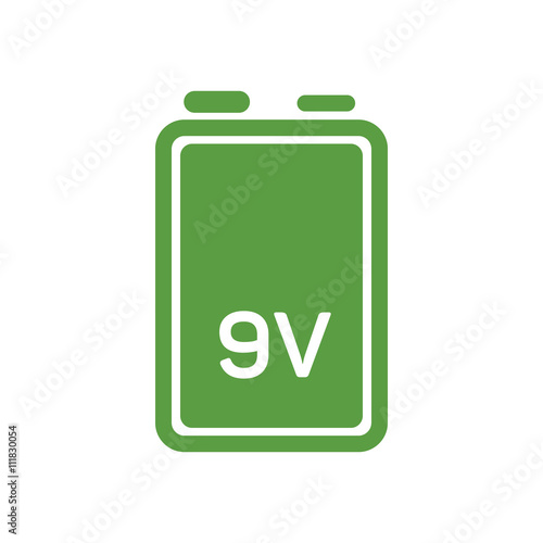 battery, ecology green icons set on white background