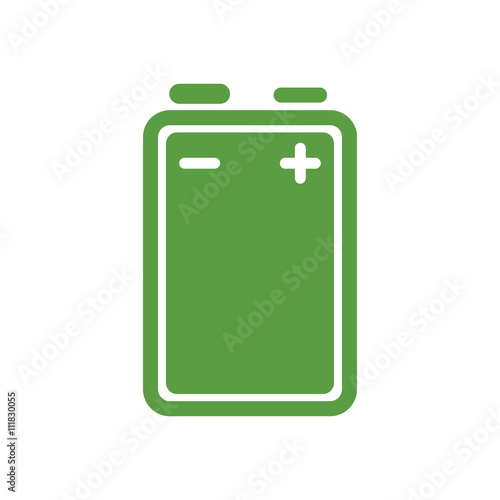 battery, ecology green icons set on white background