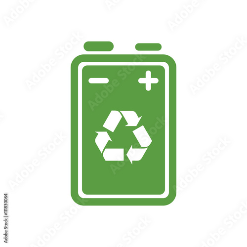 battery, ecology green icons set on white background