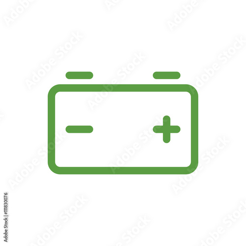 battery, ecology green icons set on white background