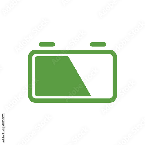 battery, ecology green icons set on white background