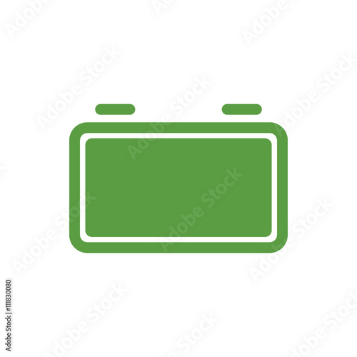 battery, ecology green icons set on white background