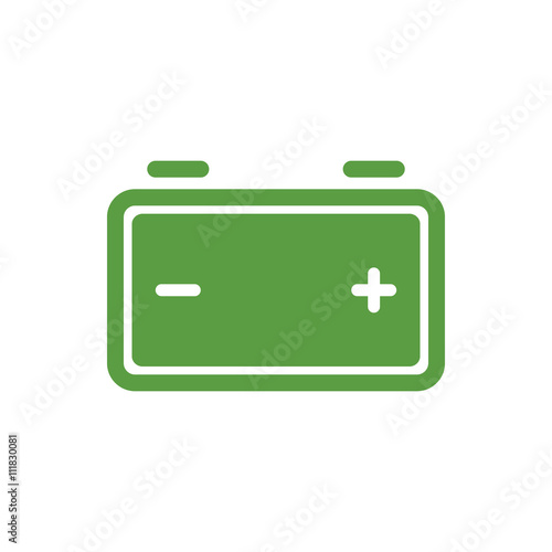 battery, ecology green icons set on white background