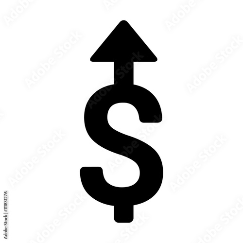 Salary raise or raising money flat icon for financial apps and websites