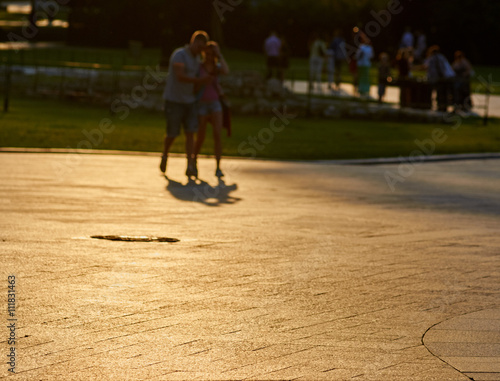 couple in park unfocused