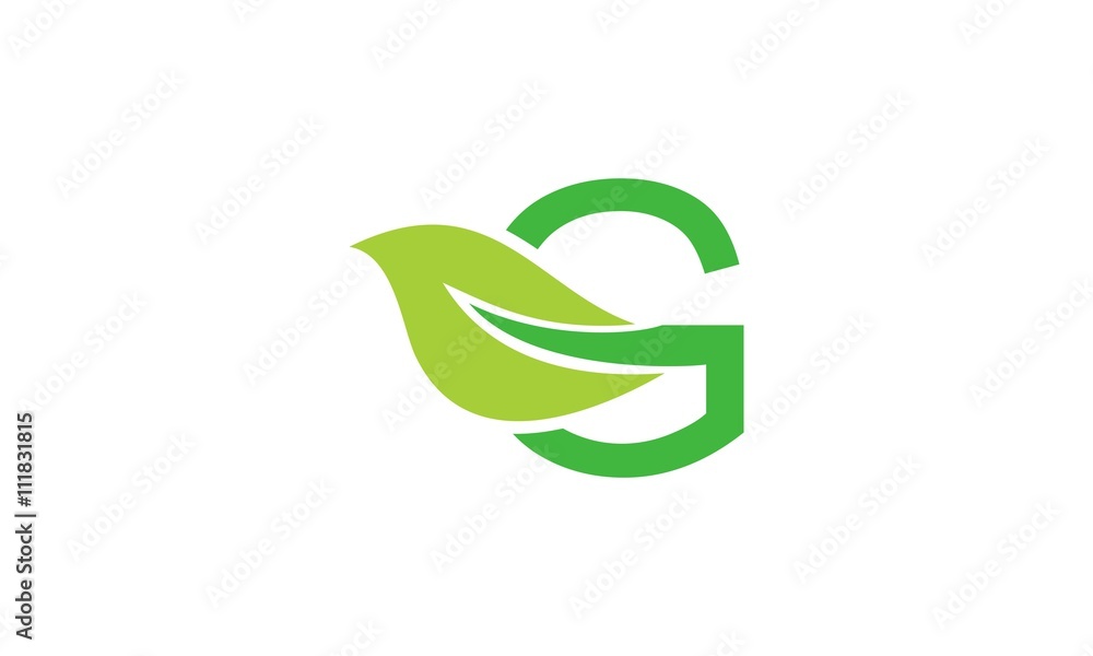 Letter G Green Leaves Logo Letter G Green Leaves Logo