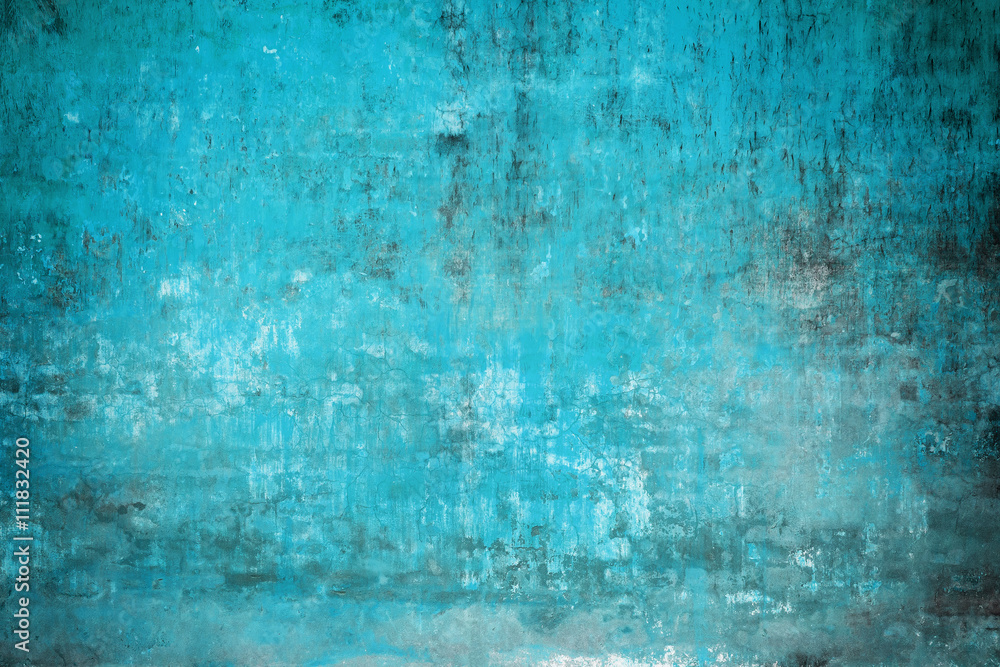 Real wall background, light blue, gungy texture.