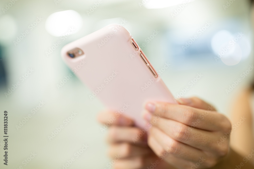 Woman use of mobile phone