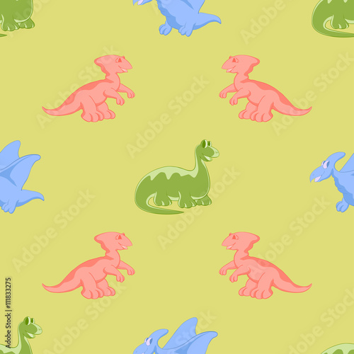 Colored cartoon dinosaurs