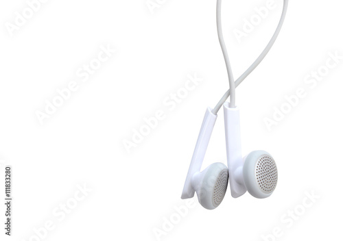 concept of digital music white Headphones (clipping path)