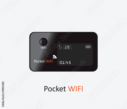 Pocket wifi design or wireless internet isolated on white backgr