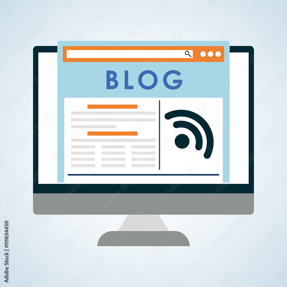 Blog design. Social media concept. online illustration Blog design. Social media concept. online illustration