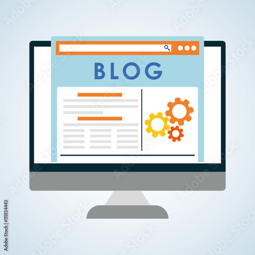 Fotografie Blog design. Social media concept. online illustration