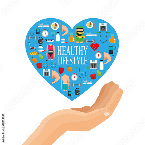 Healthy lifestyle design. bodycare icon.  Colorful illustration