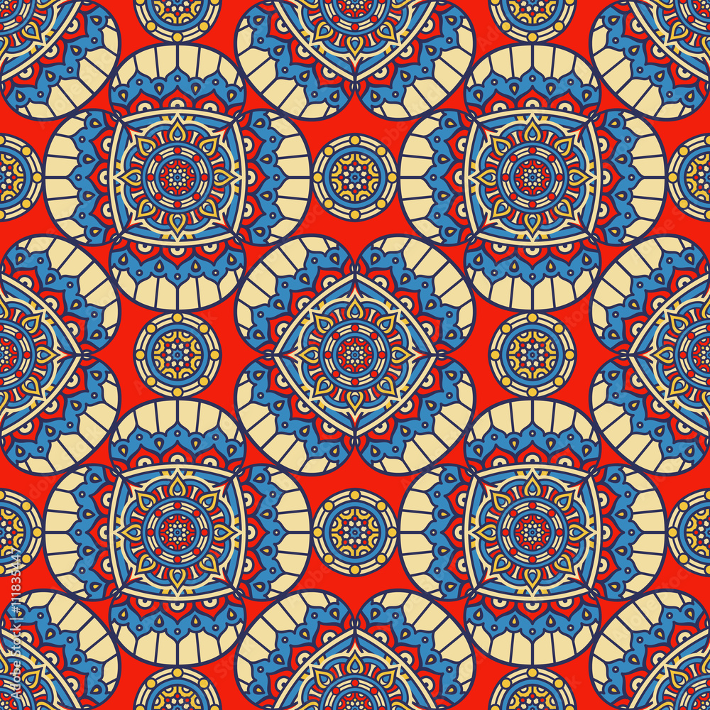 Fototapeta premium Ethnic floral seamless pattern