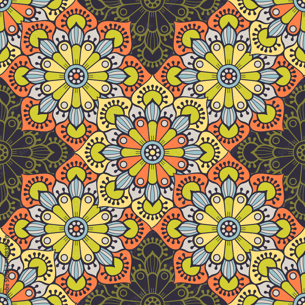 Ethnic floral seamless pattern Ethnic floral seamless pattern