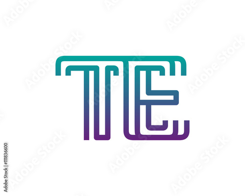 TE lines letter logo