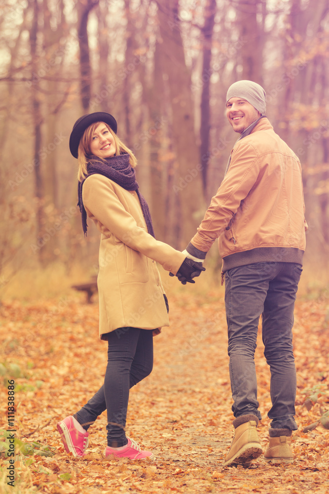 Fototapeta premium Young couple hanging out and having a good time.