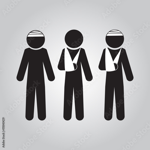 Injury man sign icon
