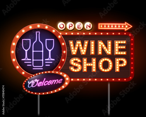 Wine shop neon sign