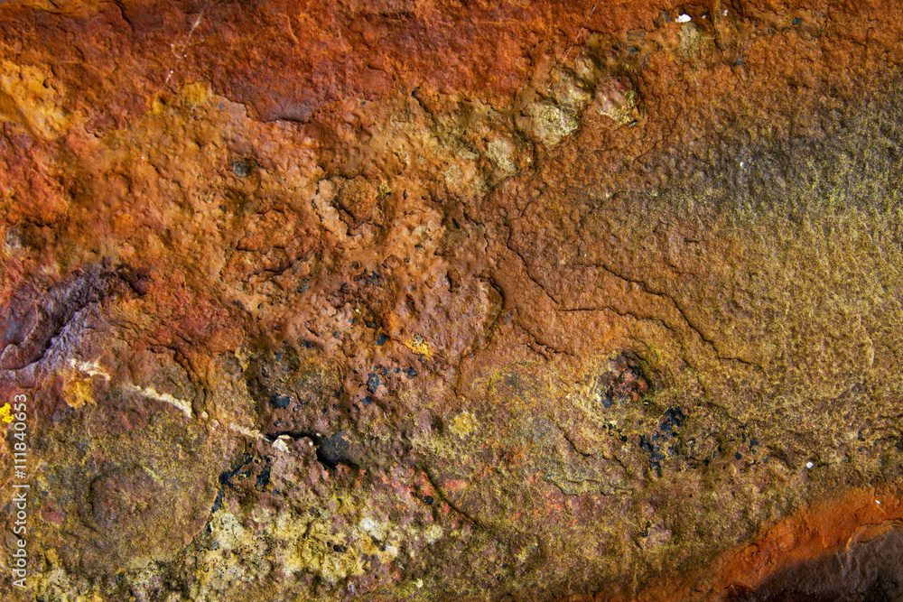 Close up of orange rust on metal