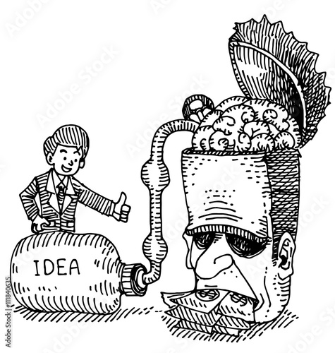 Businessman drain the idea