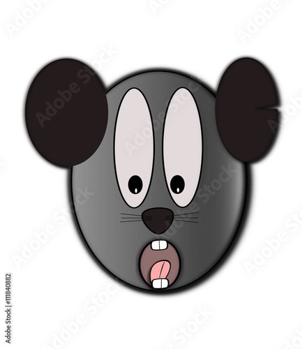 souris de cartoon apeurée, surprise