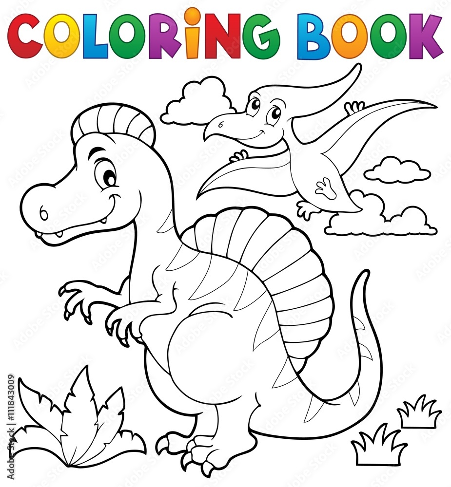 Fototapeta premium Coloring book dinosaur theme 2