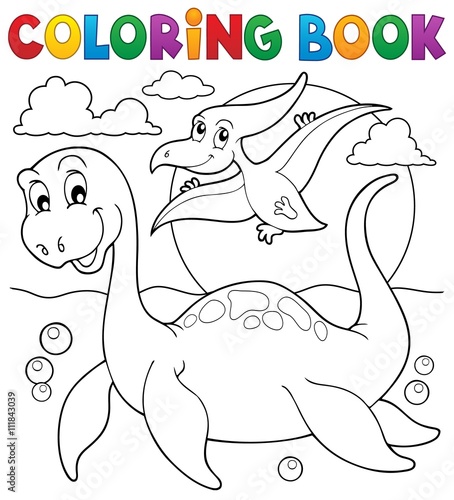 Coloring book dinosaur theme 7